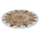 Planche À Découper Art floral mandala complexe tons bruns (Coin)