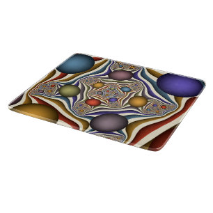 Planche À Découper Art fractal abstrait moderne et coloré qui s'envol