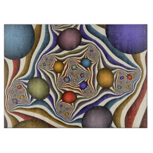 Planche À Découper Art fractal abstrait moderne et coloré qui s'envol