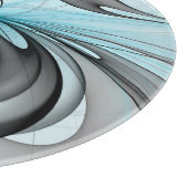Planche À Découper Art fractal moderne gris anthracite abstrait bleu (Coin)