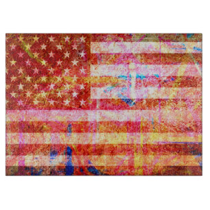 Planche À Découper Art Grunge American Flag #3