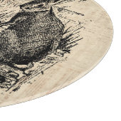 Planche À Découper Art lapin vintage illustré (Coin)