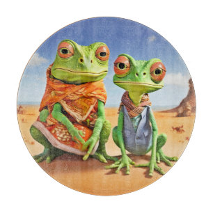 Planche À Découper Art Lizard de famille