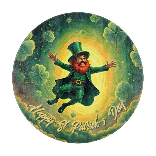 Planche À Découper Art magique de la Saint-Patrick avec lutin (Devant)
