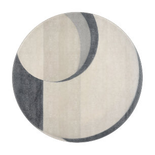 Planche À Découper Art minimaliste Cercles Noir Blanc