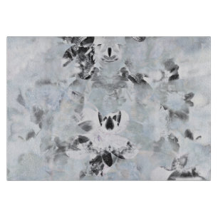 Planche À Découper Art moderne abstrait noir et blanc