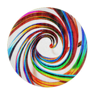 Planche À Découper Art Motif spiral coloré