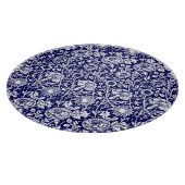 Planche À Découper Art Nouveau Carnation Damask, Navy et Blanc (Coin)