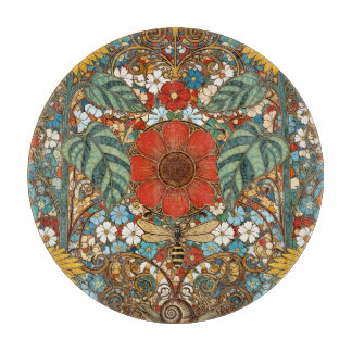 Planche À Découper Art Nouveau Floral Garden – Sunflowers, Bee