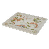 Planche À Découper Art nouveau Mucha floral abstrait art pêches vert (Coin)