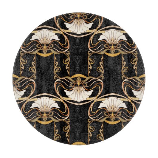 Planche À Découper Art nouveau : Noir or (Devant)