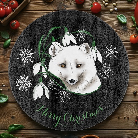 Planche À Découper Art Nouveau Renard blanc arctique