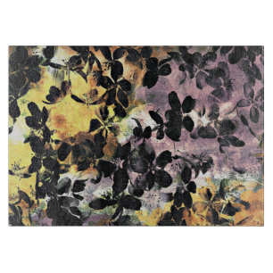 Planche À Découper Art numérique fleuri motif à fleurs rose jaune