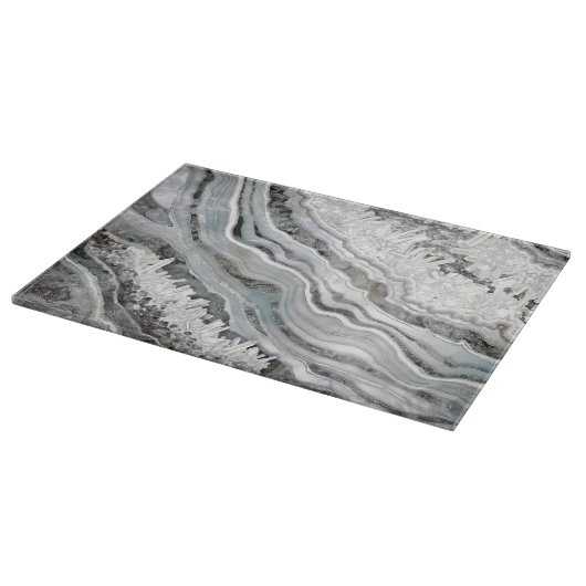 Planche À Découper Art numérique noir blanc et bleu foncé (Coin)