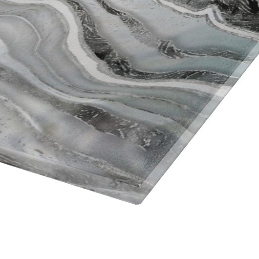 Planche À Découper Art numérique noir blanc et bleu foncé (Coin)