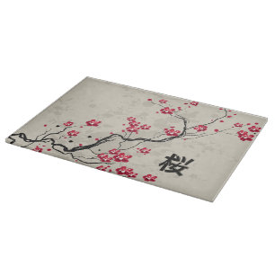 Planche À Découper Art oriental de fleurs de cerisier de Sakura de