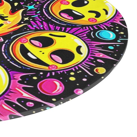 Planche À Découper Art pop Emoji vibrant (Coin)