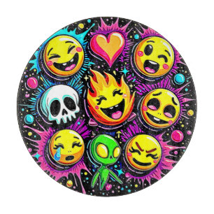 Planche À Découper Art pop Emoji vibrant