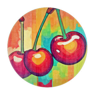 Planche À Découper Art vibrant de cerise