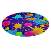 Planche À Découper Art vibrant de projections de peinture néon (Coin)