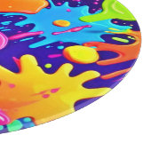 Planche À Découper Art vibrant de projections de peinture néon (Coin)