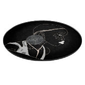 Planche À Découper Artiste africaine noire et blanche (Coin)