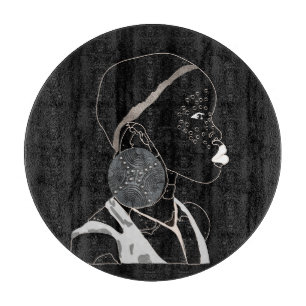Planche À Découper Artiste africaine noire et blanche