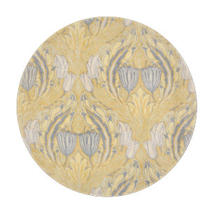 Planche À Découper Arts and Crafts Walter Crane Bleu Tulipes Blanches