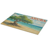 Planche À Découper Aruba Divi Tree Eagle Beach watercolor (Coin)