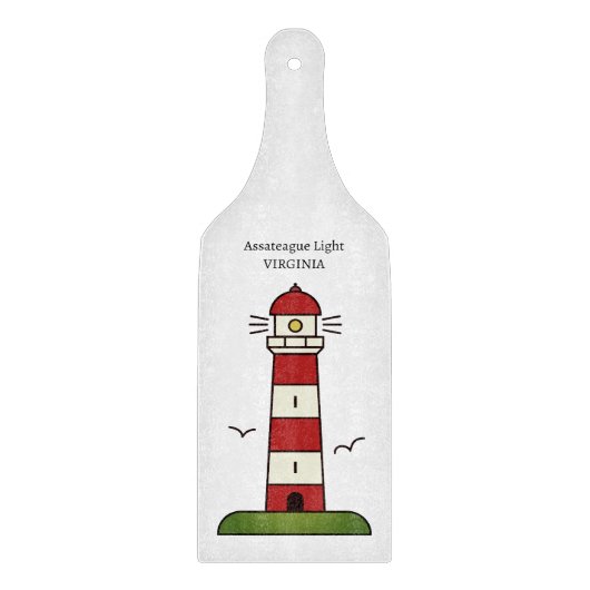 Planche À Découper Assateague phare rouge et blanc rayé (Devant)