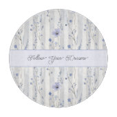 Planche À Découper Assez Chic Fleurs Lavande Rayures  (Devant)