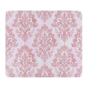 Planche À Découper Assez en rose motif de damas victorien aquarelle