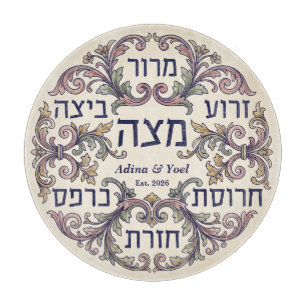 Planche À Découper Assiette de Seder de Pâque personnalisée en verre