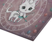 Planche À Découper Astrological Sagittarius Cute cat Zodiac Wheel (Coin)