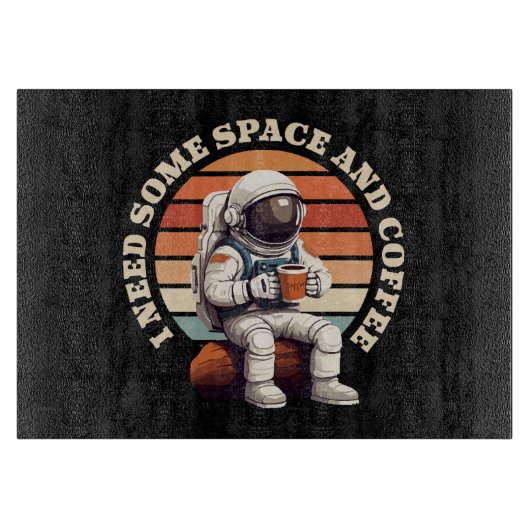Planche À Découper Astronaute buvant du café (Devant)