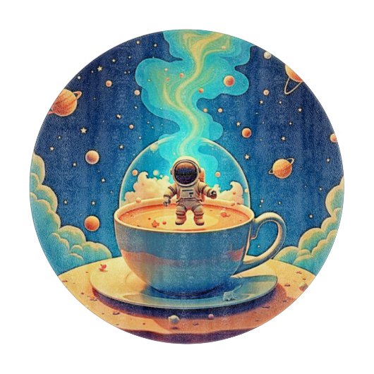 Planche À Découper Astronaute Café Espace Art (Devant)