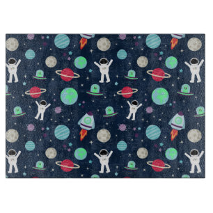 Planche À Découper Astronautes Planètes Fusées et Aliens