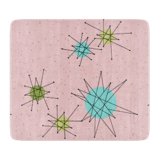 Planche à découper atomique iconique rose de
