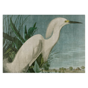 Planche À Découper Audubon Héron de neige Oiseaux d'aigrettes blanche