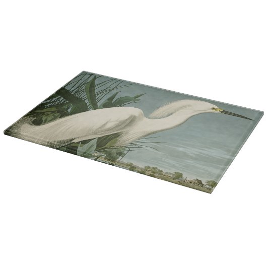 Planche À Découper Audubon Héron de neige Oiseaux d'aigrettes blanche (Coin)