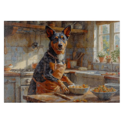 Planche À Découper Australian Cattle Dog Cooking in Kitchen (Devant)