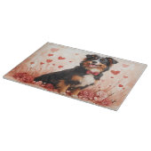 Planche À Découper Australian Shepherd avec des Roses - Saint-Valenti (Coin)