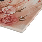 Planche À Découper Australian Shepherd avec des Roses - Saint-Valenti (Coin)