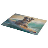 Planche À Découper Australian Shepherd Beach Surfing Peinture (Coin)