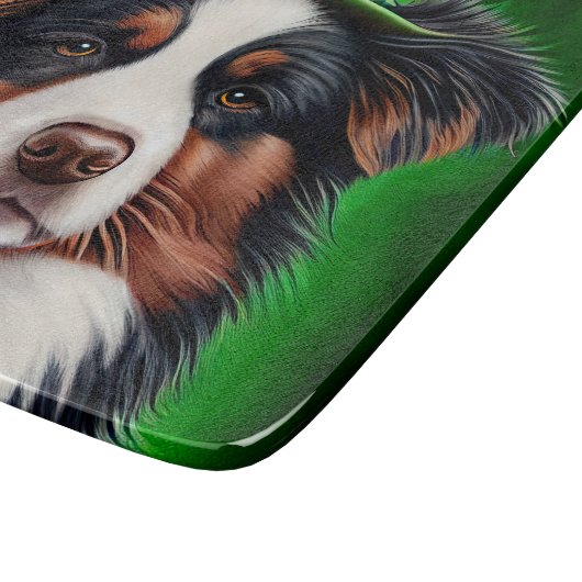 Planche À Découper Australian Shepherd dog en tenue de St. Patrick's  (Coin)