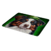 Planche À Découper Australian Shepherd dog en tenue de St. Patrick's  (Coin)