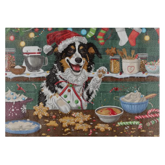 Planche À Découper Australian Shepherd Fête de fin d'année Biscuits d (Devant)