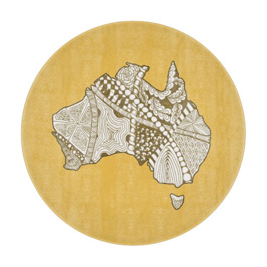 Planche À Découper Australie Carte Doodle Art (Devant)