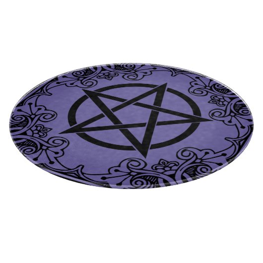 Planche À Découper Autel Pentacle Orné Violet (Coin)
