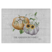 Planche À Découper Automne Citrouille Tournesol et Fleurs de coton (Devant)